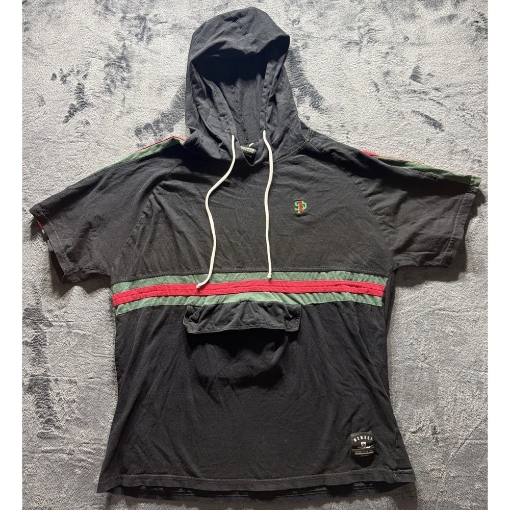 Vintage Southpole Authentic Collection Striped Short Sleeve Hooded Tshirt XL